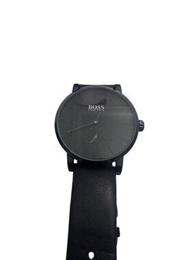 BOSS Black Leather Strap Watch